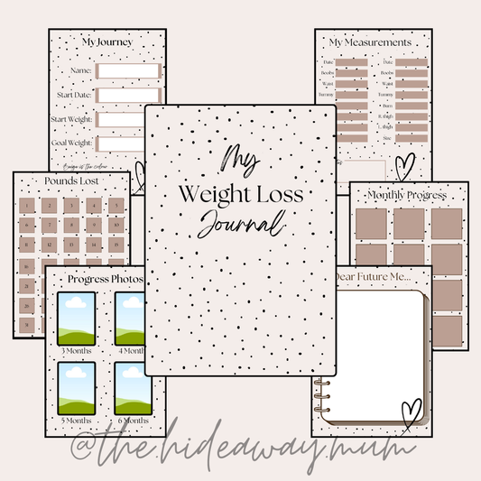 Beige Dotty Weight Loss Journal